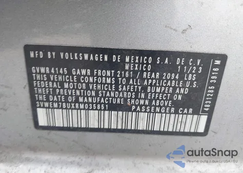 2024 Volkswagen Jetta 1.5T Se из США, поврежденный, VIN 3VWEM7BUXRM035851